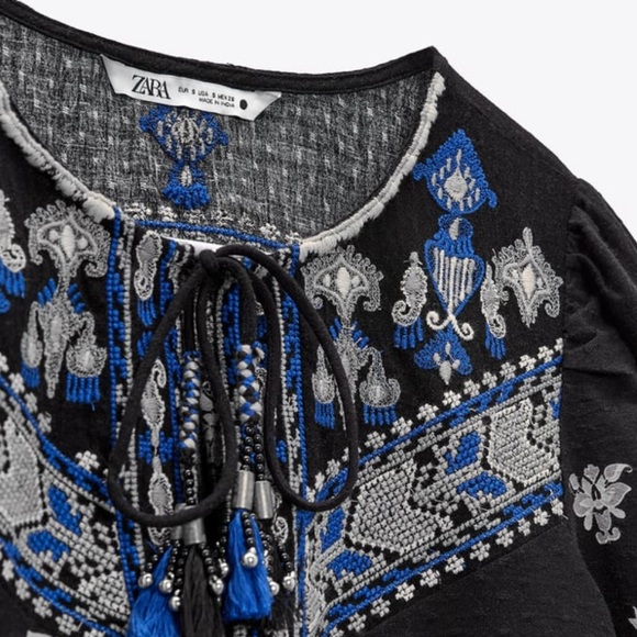 Zara embroidered printed dress - Picture 4 of 5